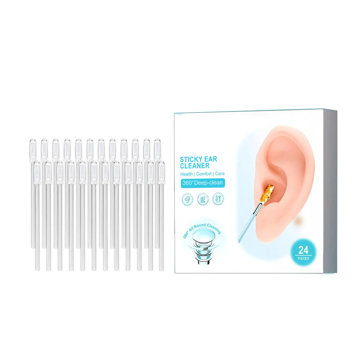 🔥Last Day 49% OFF - ✨Adhesive Reusable Ear Wax Removal Swabs✨ Soft Rubber Ear Cleaning Tool With Dust Cover For Adults & Kids