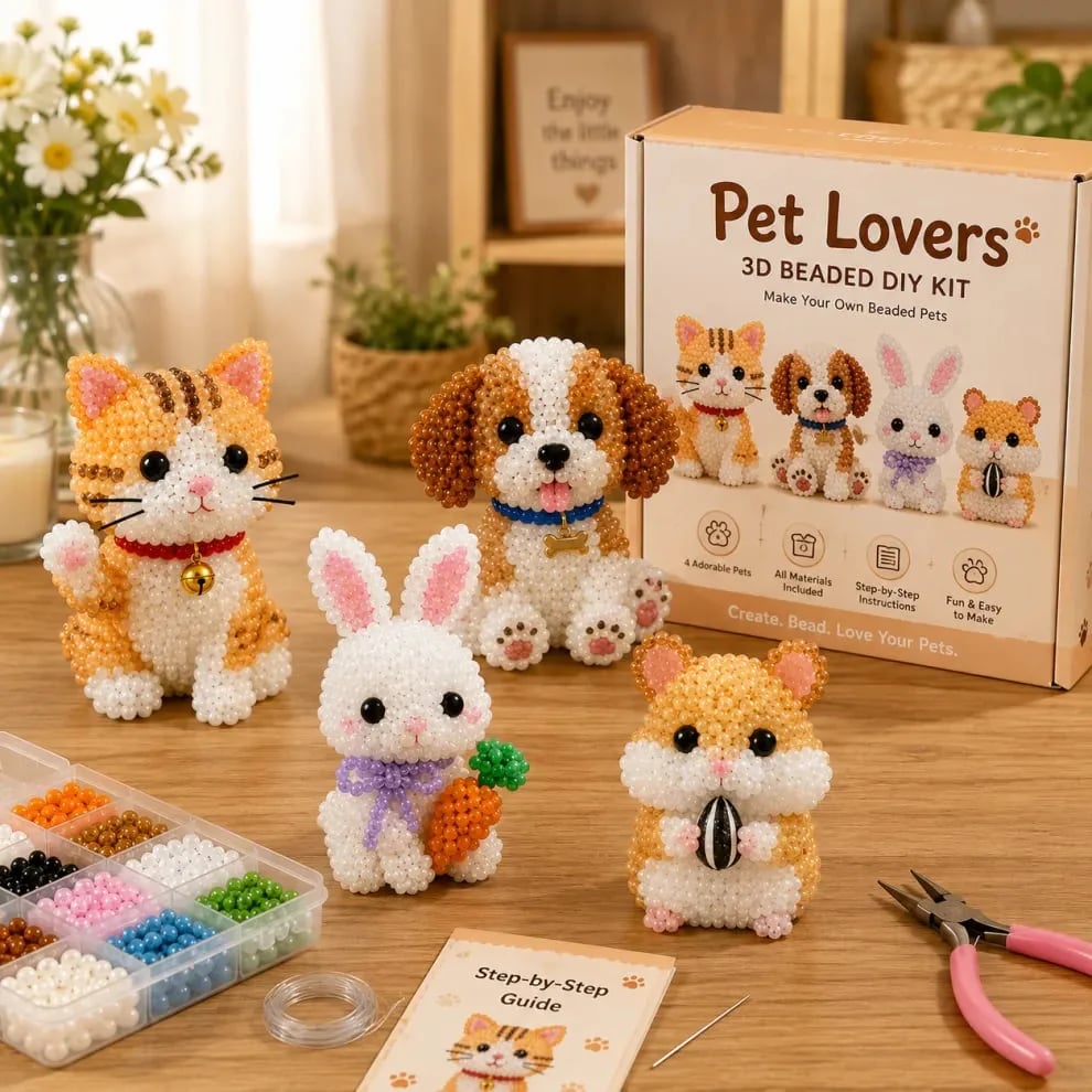 🏆Limited Time Sale 49% OFF🧵✨Petite 3D Beaded Animal Craft Kit