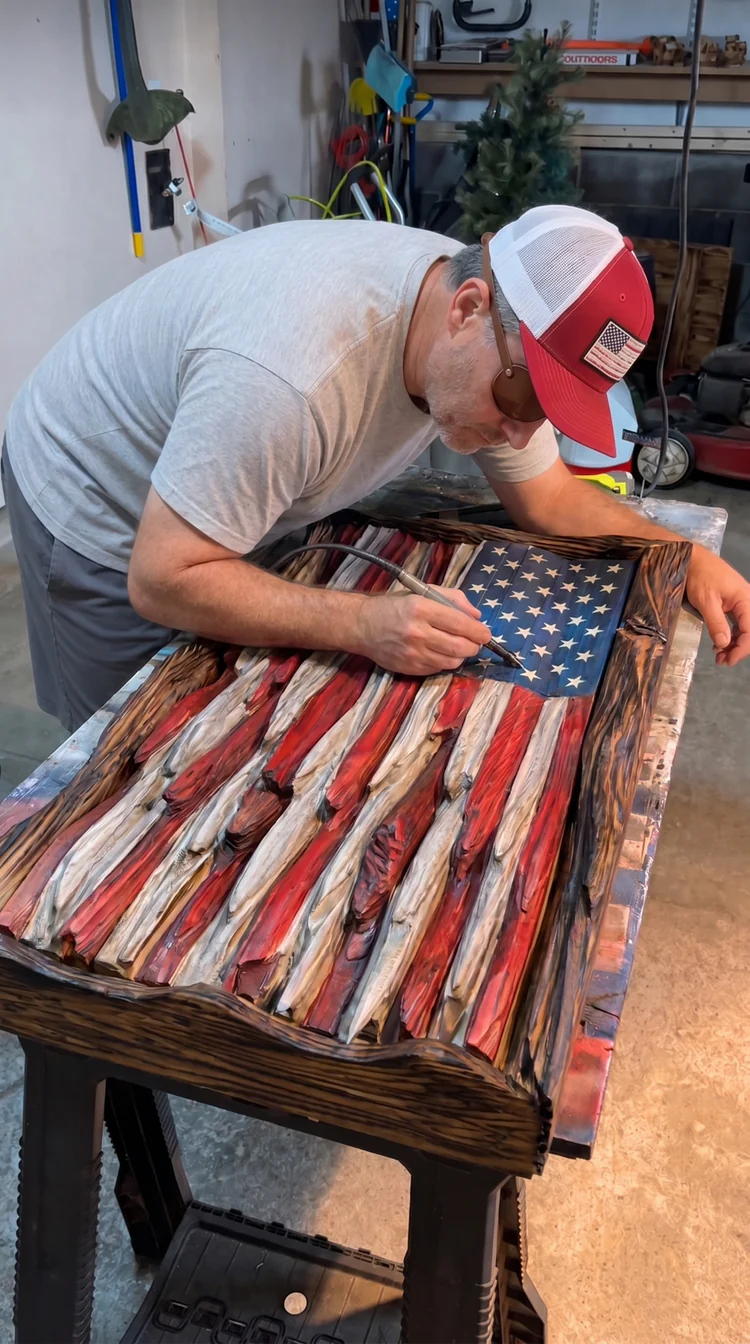 🔥LAST DAY SALE 49% OFF - 🇺🇸🦅 "The Battle Worn" Vintage Wood American Flag🌟