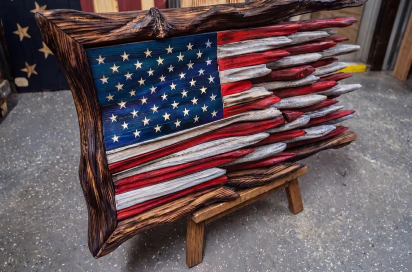 🔥LAST DAY SALE 49% OFF - 🇺🇸🦅 "The Battle Worn" Vintage Wood American Flag🌟