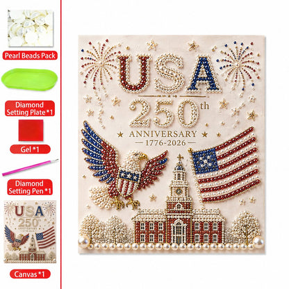 🔥LAST DAY 49% OFF - USA 250th Anniversary DIY Pearl Painting Kit ✨❤️‍🔥