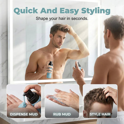 🔥Last Day 50% OFF - ✨Men's Quick-Dry Matte Styling Mud Spray💇