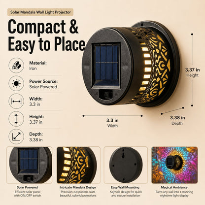 🔥Last Day 49% OFF & 65K+ SOLD! -✨Solar Mandala Wall Light | Outdoor Garden Fence Projector Lamp 🪐🌌