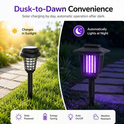 🔥Last Day 50% OFF - ☀️💜2-in-1 Solar Mosquito Zapper & Decorative Garden Stake Light 🦟