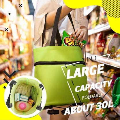 🔥LAST DAY 49% OFF🔥 -2 in 1 Foldable Shopping Cart🎁
