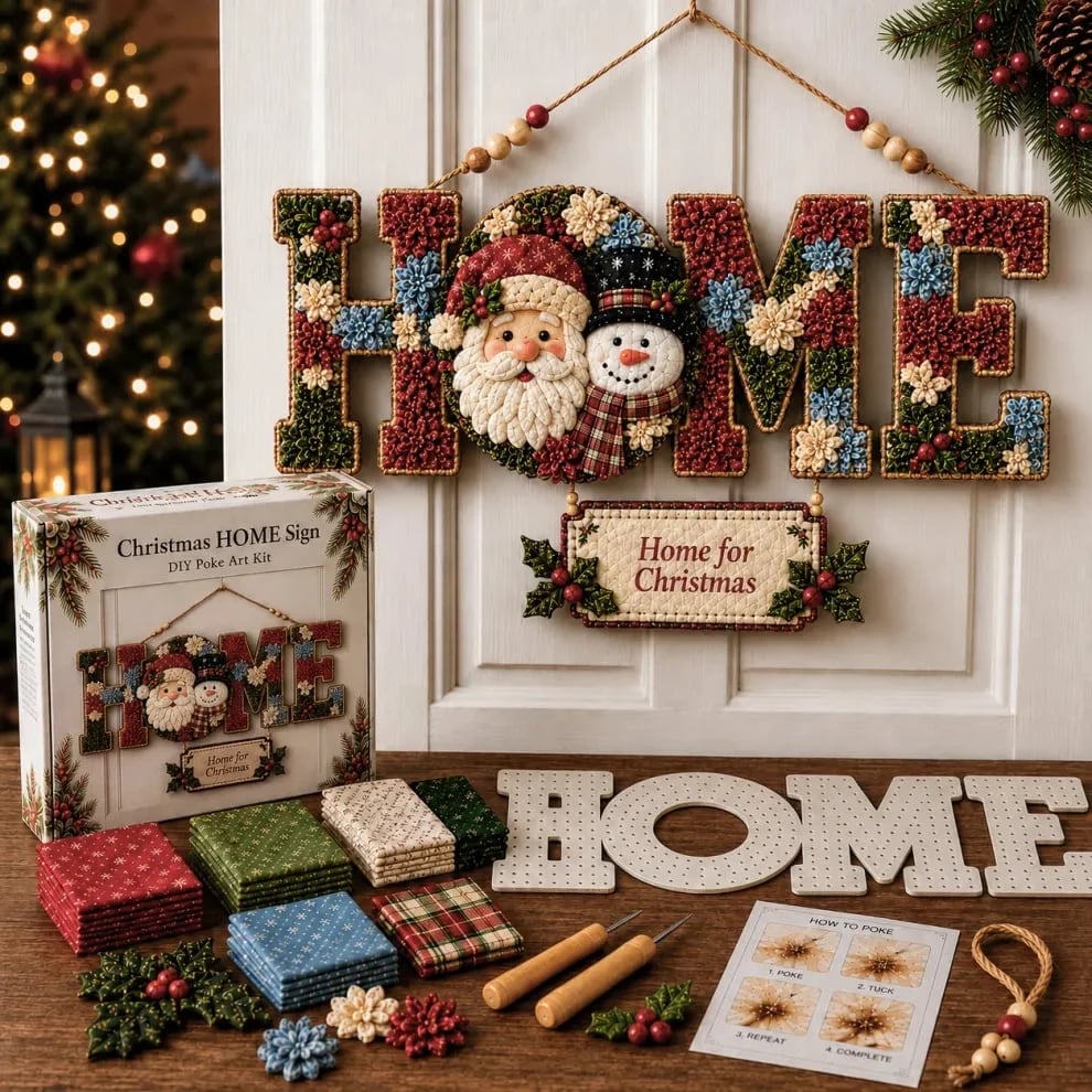 🔥49% Off Last Day DIY Fabric Poke Art HOME Sign Kit – No-Sew Seasonal Door & Wall Hanging Craft