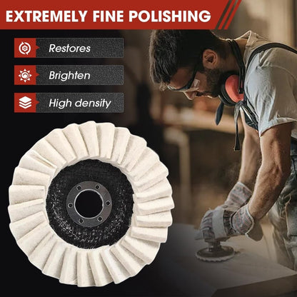 🔥Last Day 49% OFF - 🪵Premium Wool Felt Polishing Flap Disc for Angle Grinders - Mirror Finish Made Easy🔧