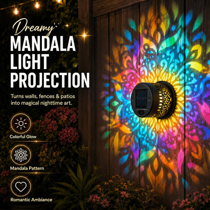 🔥Last Day 49% OFF & 65K+ SOLD! -✨Solar Mandala Wall Light | Outdoor Garden Fence Projector Lamp 🪐🌌