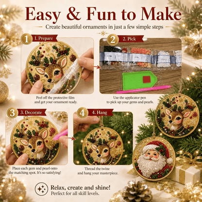 🔥LAST DAY 49% OFF🔥 - 🎄Christmas DIY Diamond Painting Ornaments Kit (6 PCS)🎅