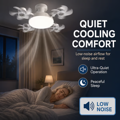 🔥LAST DAY 50% OFF -💡 2-in-1 Energy-Saving Fan Light｜Cool Air + Soft Light in One🌀
