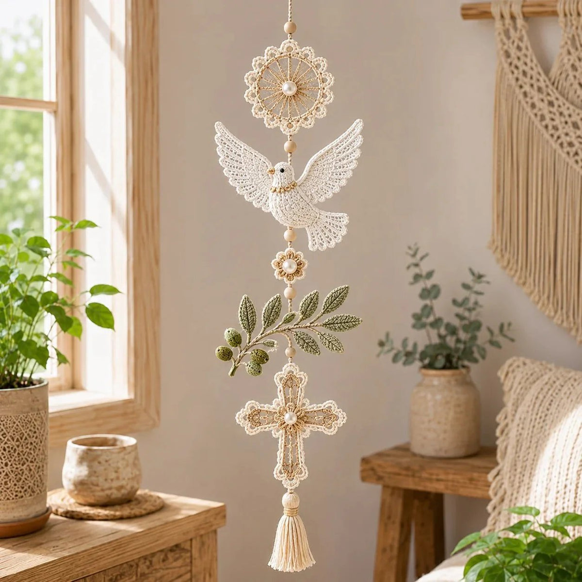 ✝️"Blessed Faith" DIY Crochet Kit – Hanging Decoration