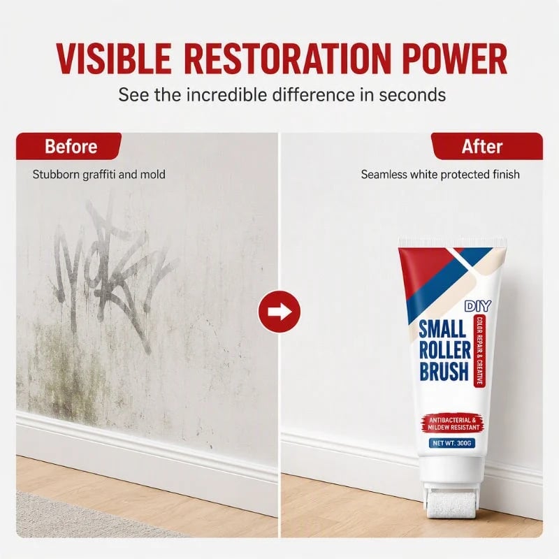 🔥LAST DAY 49% OFF🔥 - ✨🧱Waterproof Wall Repair Paste with Integrated Small Roller Brush