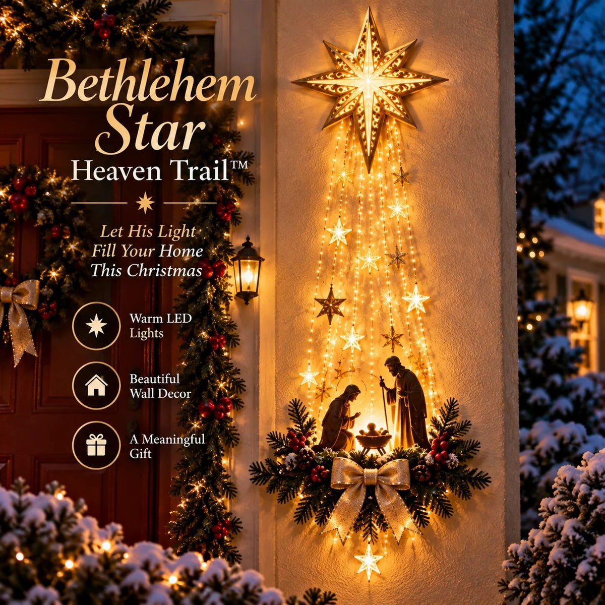 🎁Last Day 49% OFF✝️✨Bethlehem Star of FaithTM – Lighted Nativity Wall Decor📦Buy 2 Free Shipping