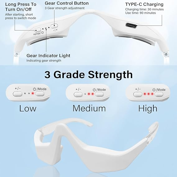 🔥LAST DAY 49% OFF - ✨👓Under-Eye Red Light Therapy Glasses💆