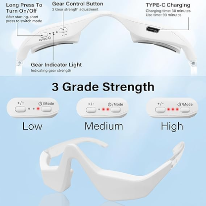 🔥LAST DAY 49% OFF - ✨👓Under-Eye Red Light Therapy Glasses💆
