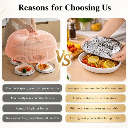 🔥LAST DAY 49% OFF - ✨🥘Alcuras Reusable Thickened Aluminum Foil Insulation Cover🍖