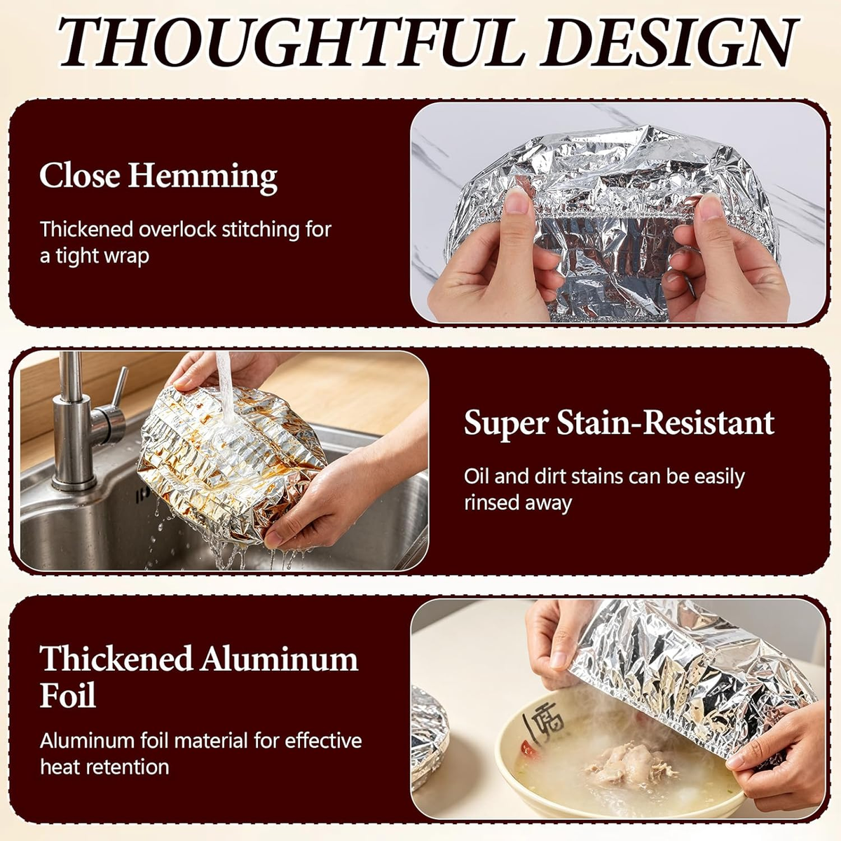 🔥LAST DAY 49% OFF - ✨🥘Alcuras Reusable Thickened Aluminum Foil Insulation Cover🍖