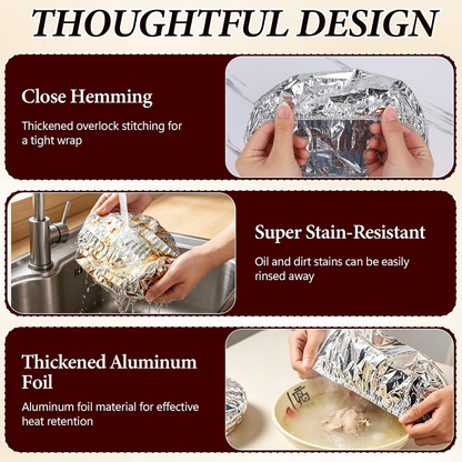 🔥LAST DAY 49% OFF - ✨🥘Alcuras Reusable Thickened Aluminum Foil Insulation Cover🍖