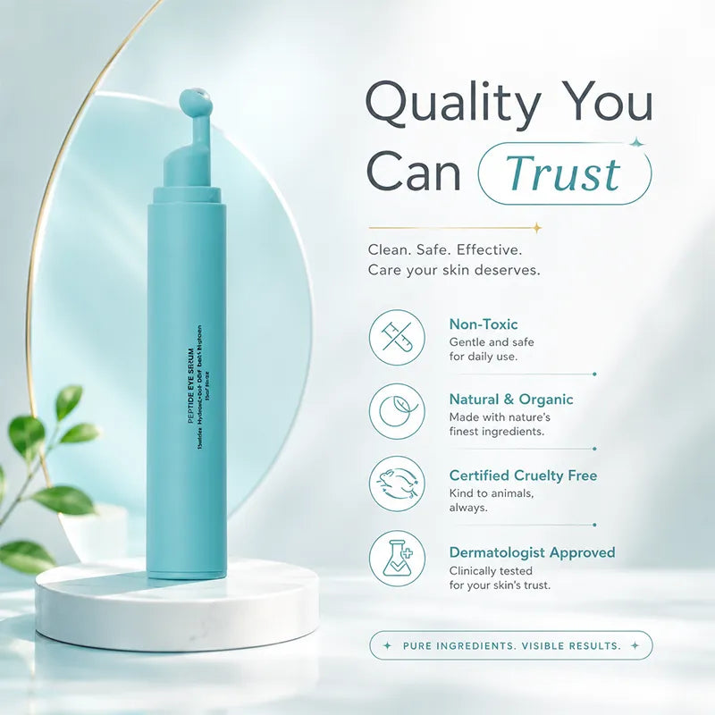 🔥LAST DAY 49% OFF - ✨Peptide Eye Serum - Cooling Rollerball Under Eye Serum for Puffiness Dark Circles & Wrinkles with Peptides Hyaluronic Acid MSM & Reishi Mushroom🧴