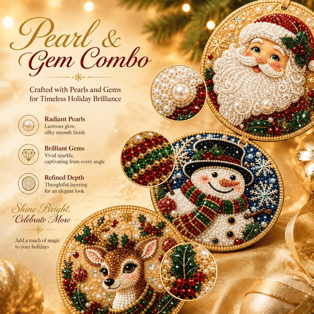 🔥LAST DAY 49% OFF🔥 - 🎄Christmas DIY Diamond Painting Ornaments Kit (6 PCS)🎅