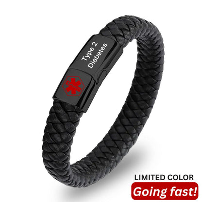 Men’s Diabetes Medical Alert Bracelet
