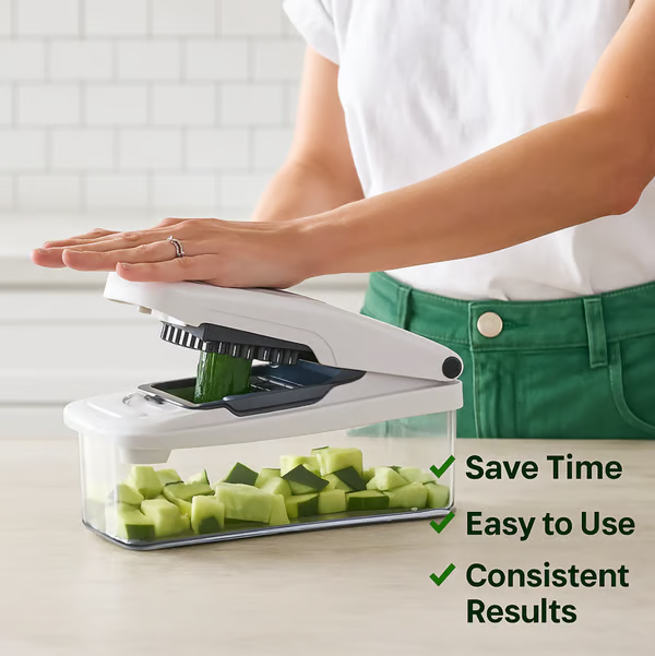 🎁🔥🥗 15-in-1 Vegetable Chopper- Multifunctional Food Chopper,Professional Onion Chopper with 8 Blades✨