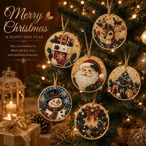 🔥LAST DAY 49% OFF🔥 - 🎄Christmas DIY Diamond Painting Ornaments Kit (6 PCS)🎅