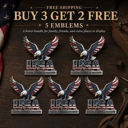 🇺🇸250th Anniversary 50% OFF - ★USA Faith, Family & Freedom★ Metal Emblem🦅