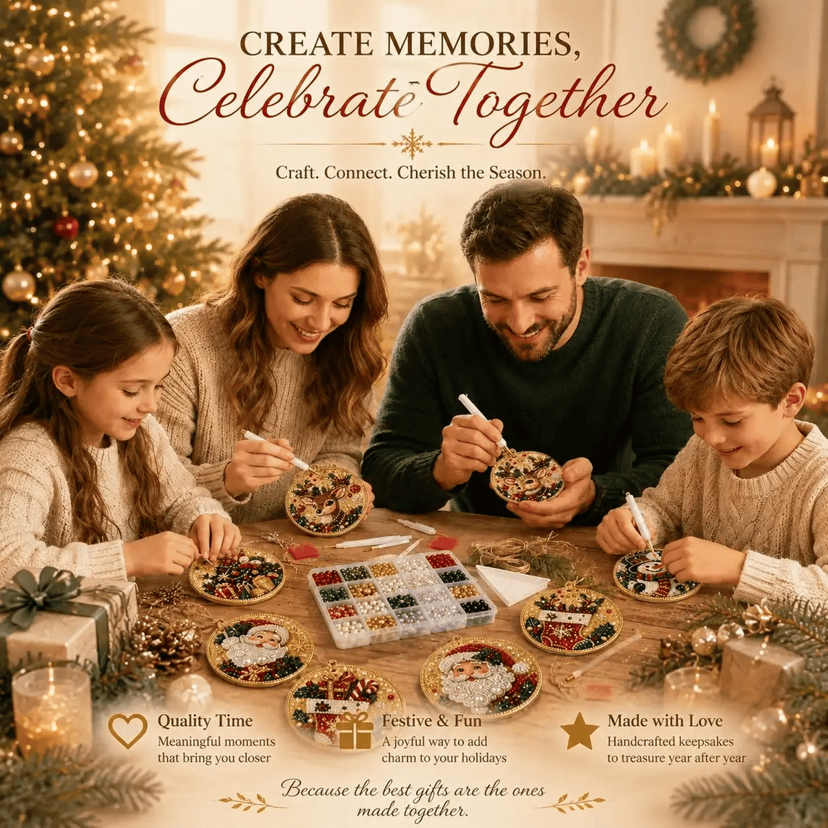🔥LAST DAY 49% OFF🔥 - 🎄Christmas DIY Diamond Painting Ornaments Kit (6 PCS)🎅