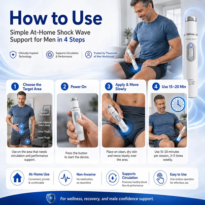 🔥LAST DAY 49% OFF🔥 - 💪Alcuras® Men's Ultrasonic Shock Wave Therapy Care Pen | Advanced Acoustic Wave Technology | Boost Circulation, Relieve Pain & Support Male Performance Confidence 💪