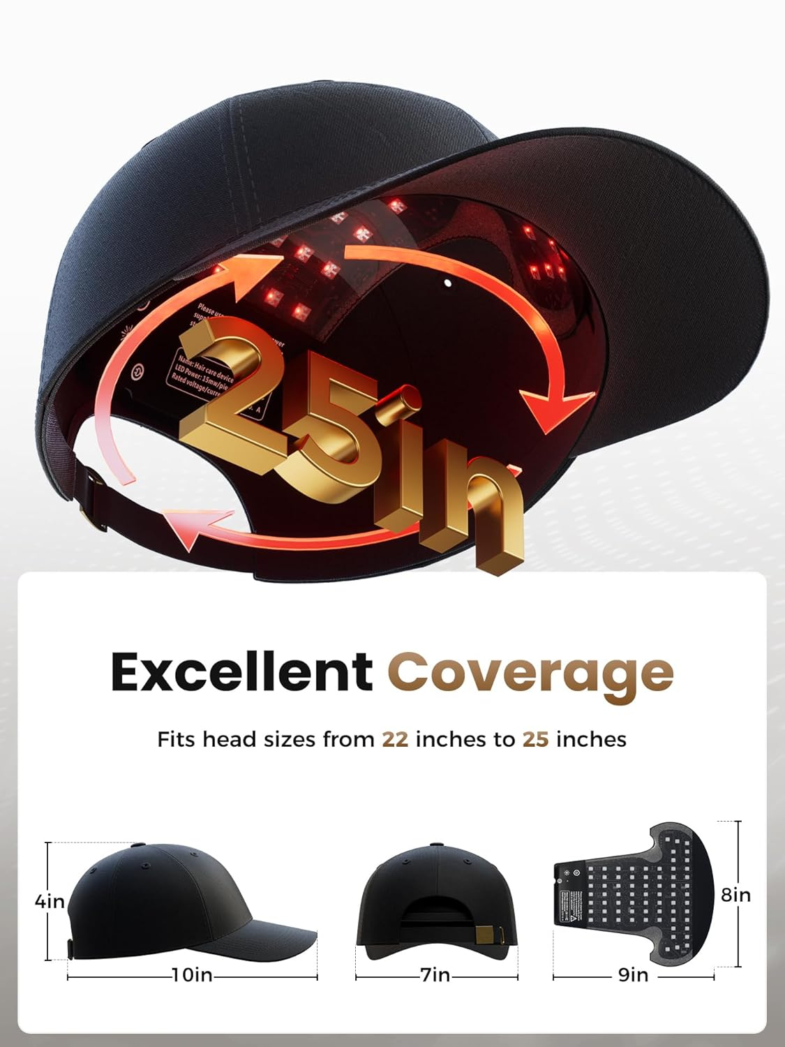 🔥LAST DAY 49% OFF - ✨Upgraded Red Light Therapy Cap🧢💡