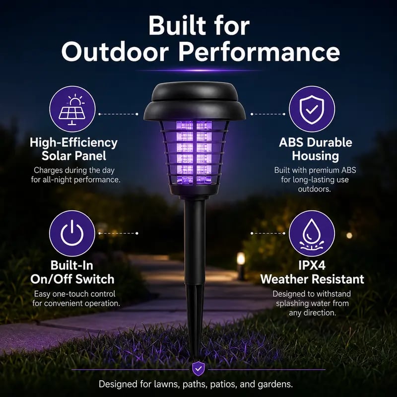 🔥Last Day 50% OFF - ☀️💜2-in-1 Solar Mosquito Zapper & Decorative Garden Stake Light 🦟
