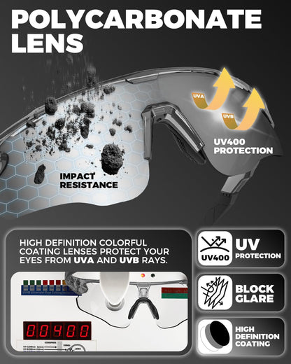 ☀️UV400 Photochromic Polarized Safety Glasses – 🥇Impact Resistant Outdoor Sports & Work Eyewear（The Best Gift for Dad）❤️👨