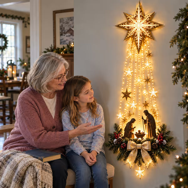 🎁Last Day 49% OFF✝️✨Bethlehem Star of FaithTM – Lighted Nativity Wall Decor📦Buy 2 Free Shipping