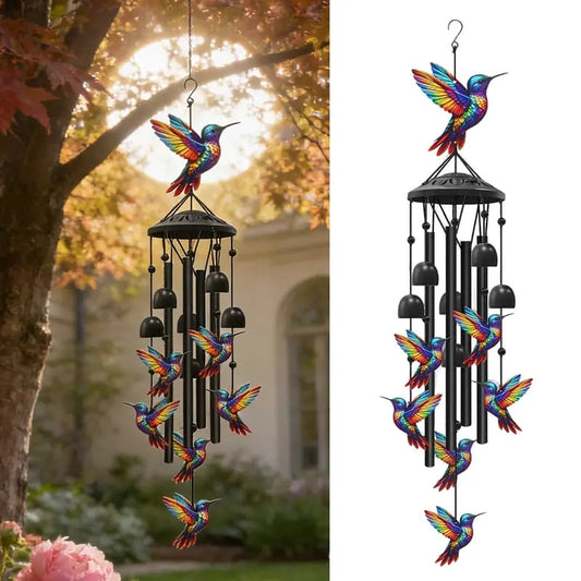 🔥LAST DAY 49% OFF -🐦Vintage Colorful Hummingbird Wind Chime with Metal Tubes and Bells