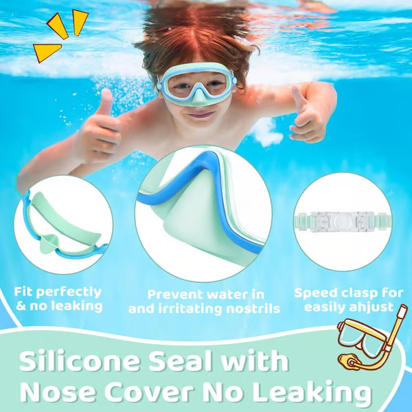 🏊‍♀️Last Day Buy 1 Get 1 Free🏊‍♀️-HD children's large frame waterproof and anti-fog swimming goggles