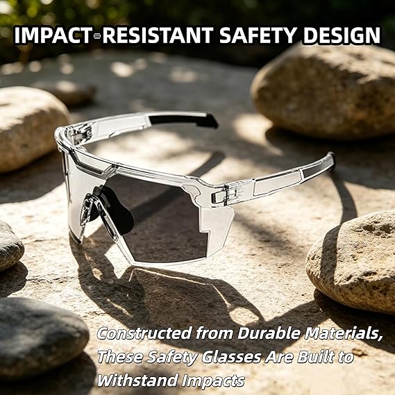 ☀️UV400 Photochromic Polarized Safety Glasses – 🥇Impact Resistant Outdoor Sports & Work Eyewear（The Best Gift for Dad）❤️👨