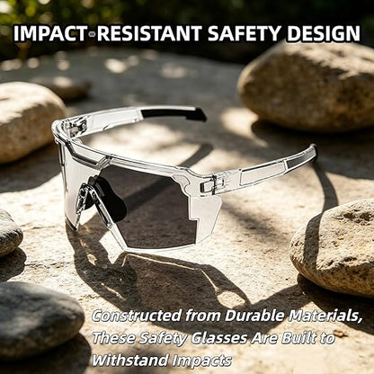 ☀️UV400 Photochromic Polarized Safety Glasses – 🥇Impact Resistant Outdoor Sports & Work Eyewear（The Best Gift for Dad）❤️👨