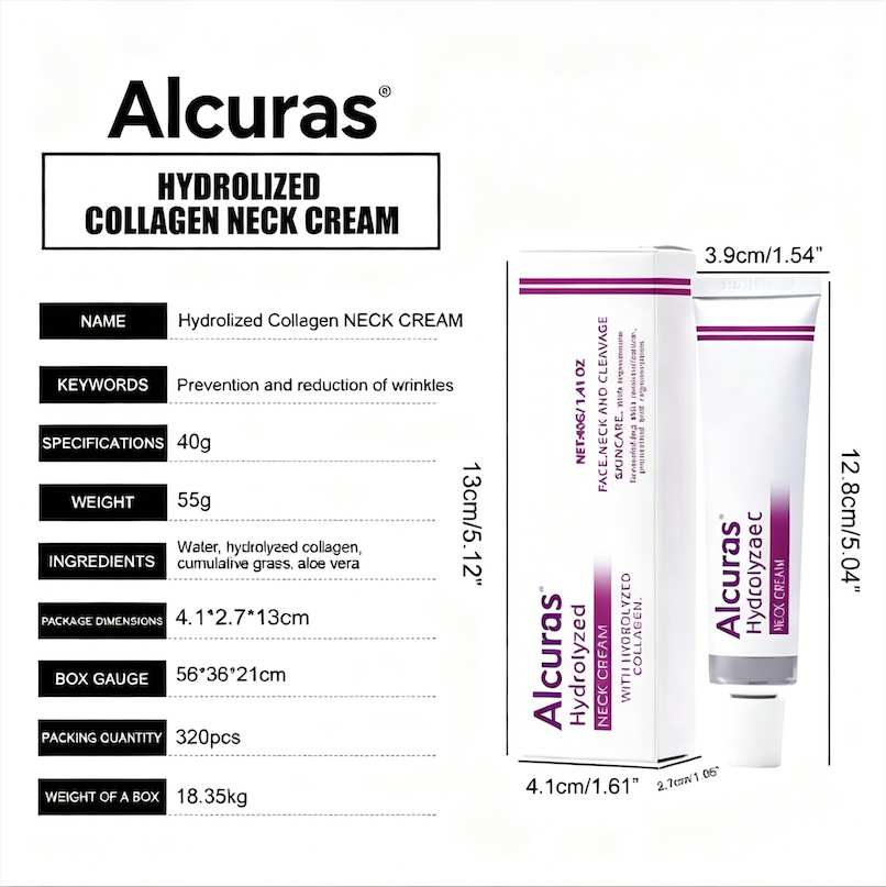 🔥Last Day 50% OFF - 🌿🧴Alcuras® Hydrolyzed Collagen Neck Cream✨
