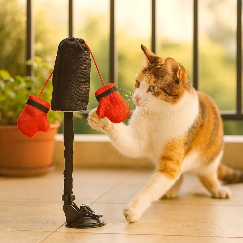 🔥Last Day 49% OFF -  🥊 Interactive Hanging Punching Bag Cat Toy🐱🪀