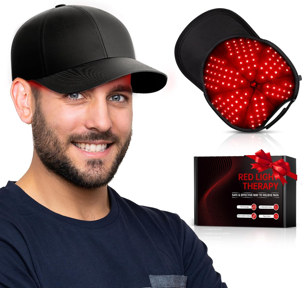 🔥LAST DAY 49% OFF - ✨Upgraded Red Light Therapy Cap🧢💡