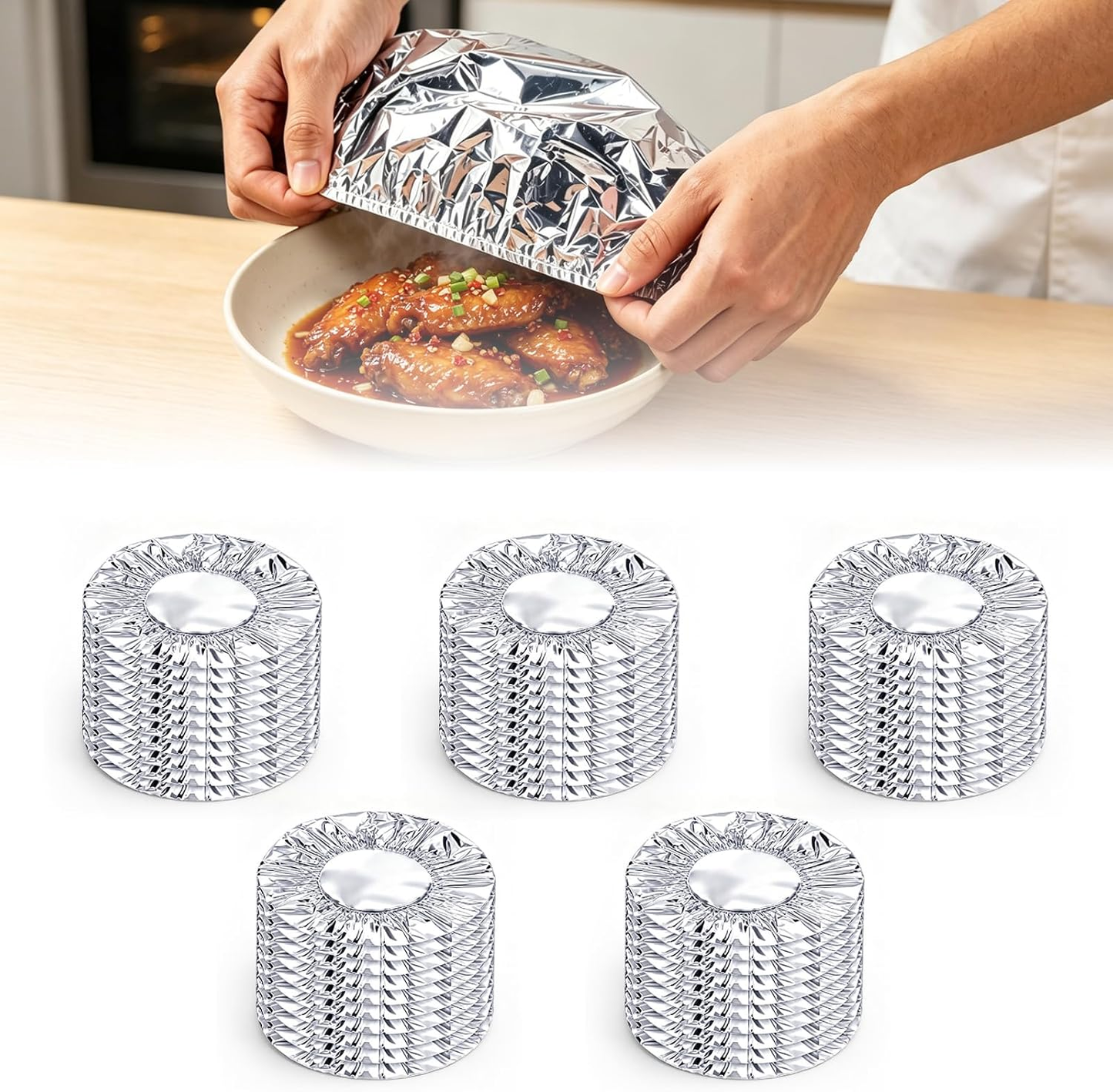 🔥LAST DAY 49% OFF - ✨🥘Alcuras Reusable Thickened Aluminum Foil Insulation Cover🍖
