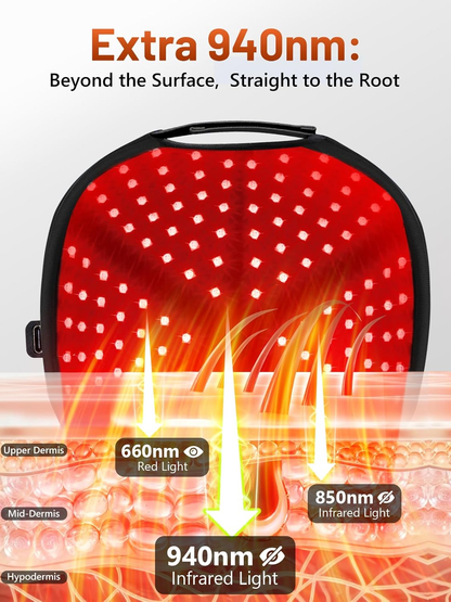 🔥LAST DAY 49% OFF - ✨Upgraded Red Light Therapy Cap🧢💡