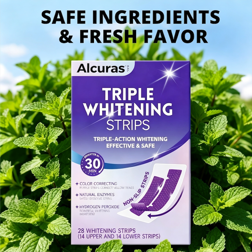 🔥Last Day 49% OFF - 🦷Purple Teeth Whitening Strips, Enamel-Safe Stain Removal💜