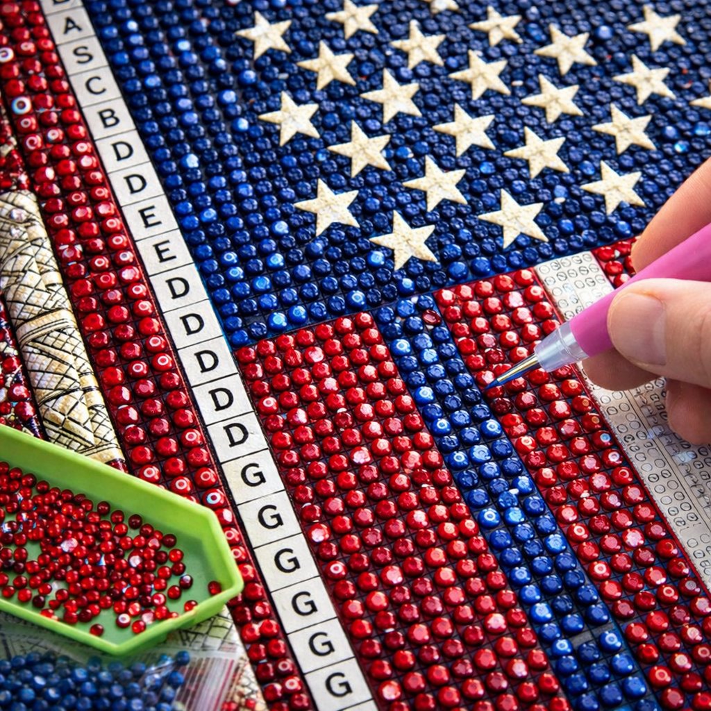 Beginner-Friendly!💎🇺🇸 American Flag DIY 5D Diamond Painting Kit❤️