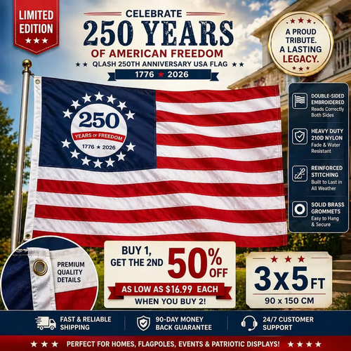 🔥Last Day 49% OFF - 🇺🇸250th Anniversary USA Commemorative Flag (3x5 Ft),Double-Sided Embroidered🦅