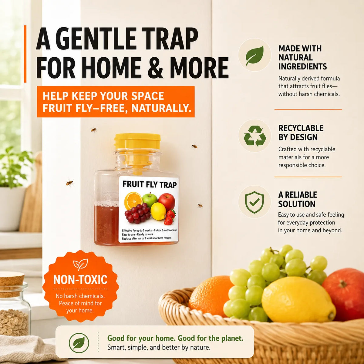 🔥LAST DAY 49% OFF🔥 - ✨Ultra-Strong Fruit Fly Trap - User Friendly  (Up to 3 Weeks per Bottle)