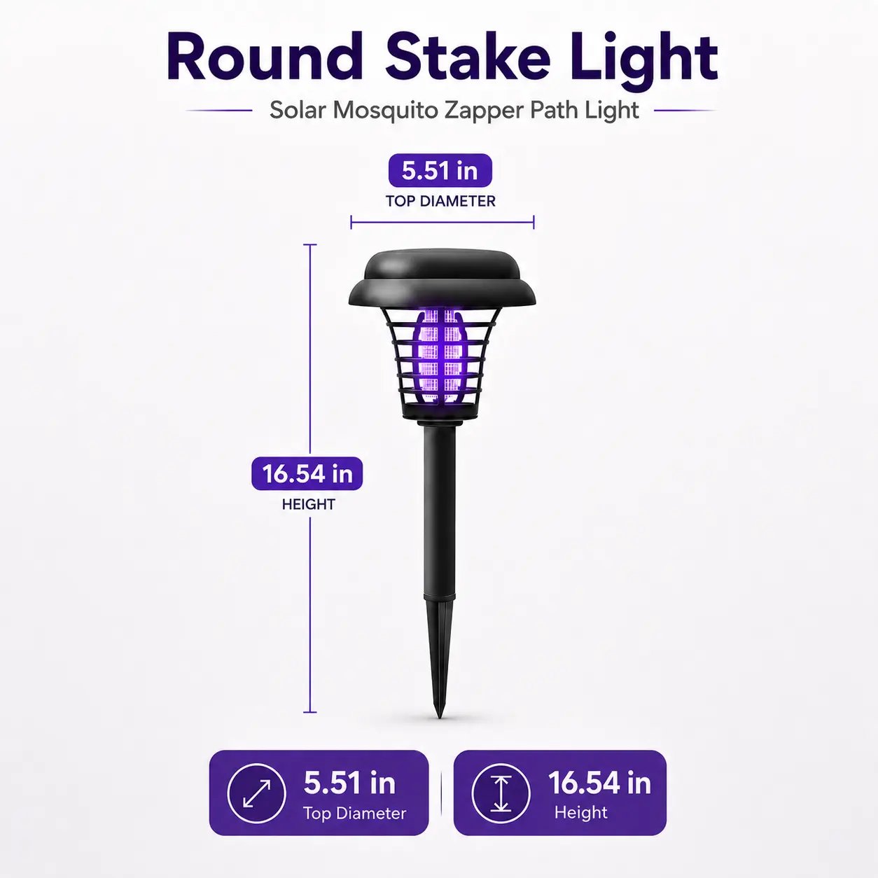 🔥Last Day 50% OFF - ☀️💜2-in-1 Solar Mosquito Zapper & Decorative Garden Stake Light 🦟
