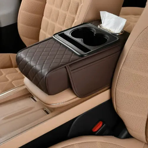 ✨Multifunctional PU Leather Car Armrest Box Mat– Universal Fit for Any Vehicle