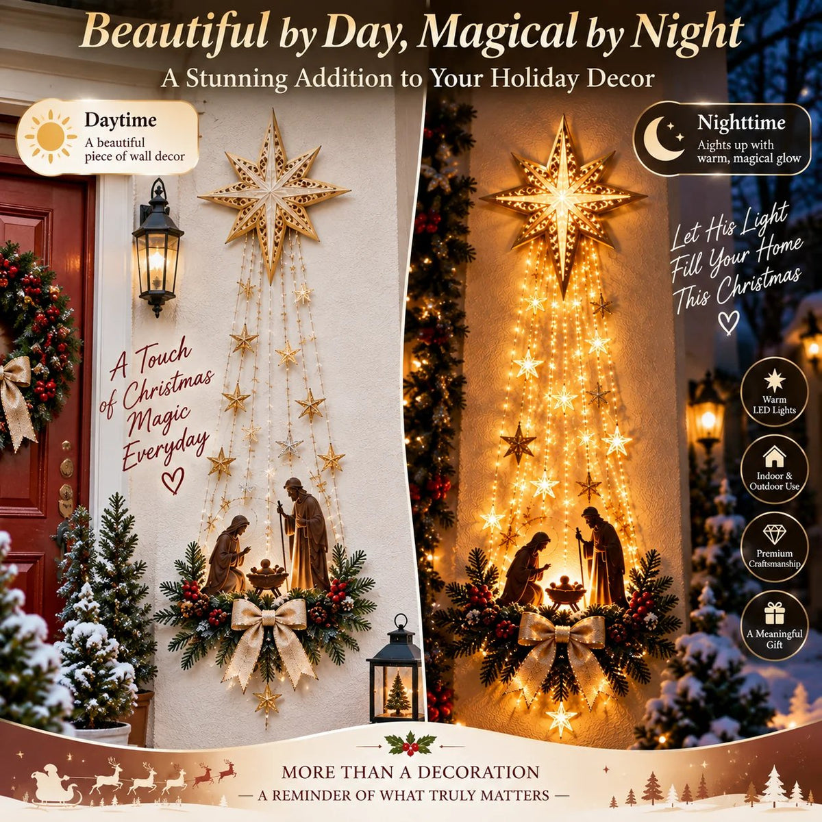 🎁Last Day 49% OFF✝️✨Bethlehem Star of FaithTM – Lighted Nativity Wall Decor📦Buy 2 Free Shipping